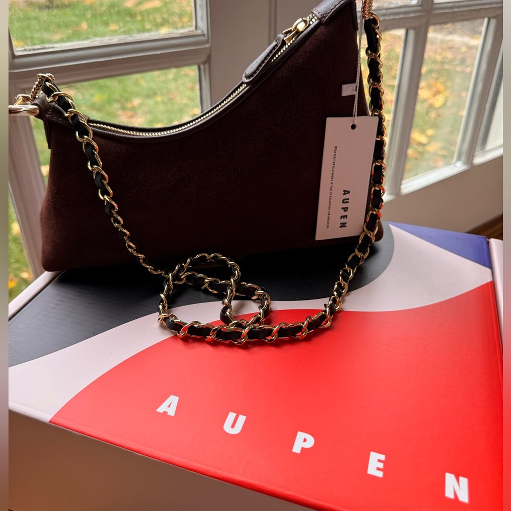 Aupen Chocolate Suede Bag - Picture 6 of 6
